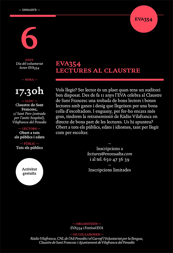 EVA354 Lectures al Claustre